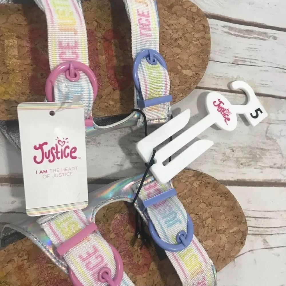 Justice Girl’s Sandals Shoes Size‎ 5 New youth